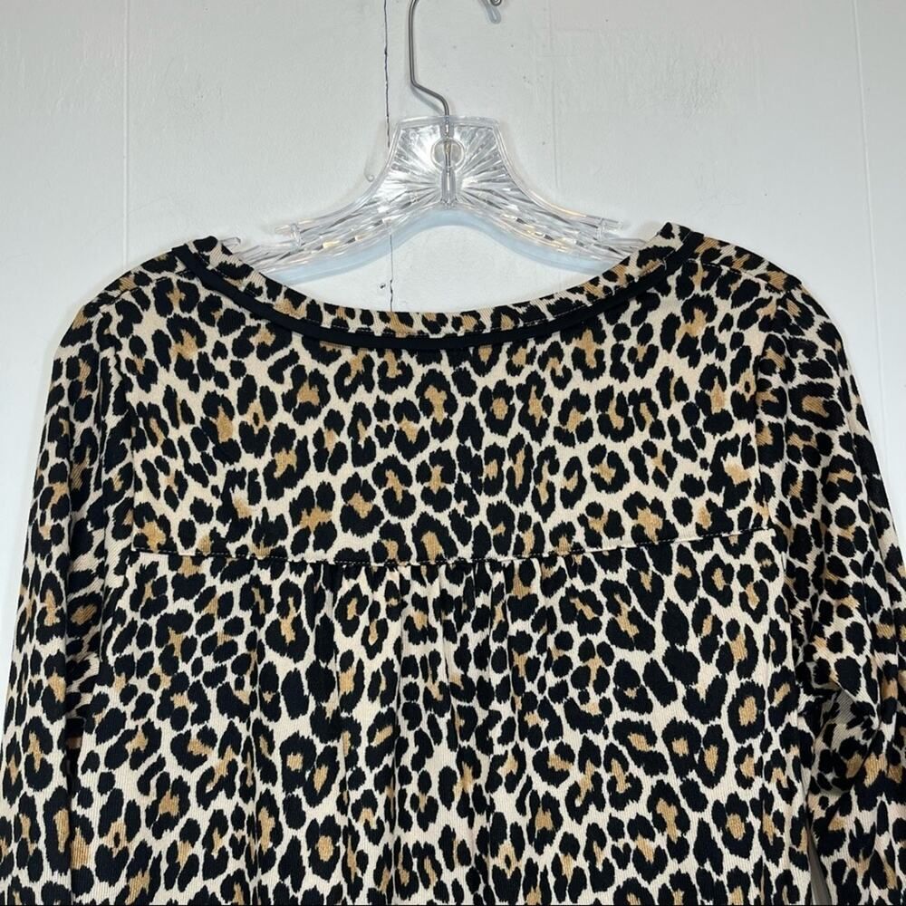 Kate Spade Leopard Animal Printed Long Sleeve Shirt Size Woman's Small - Picture 2 of 7